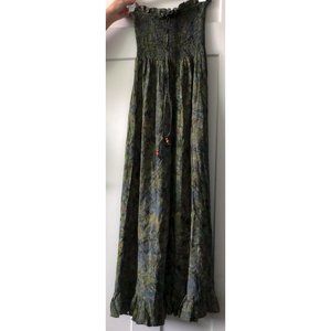 Kura Kura Bohemian Green Floral Dress Size X Small